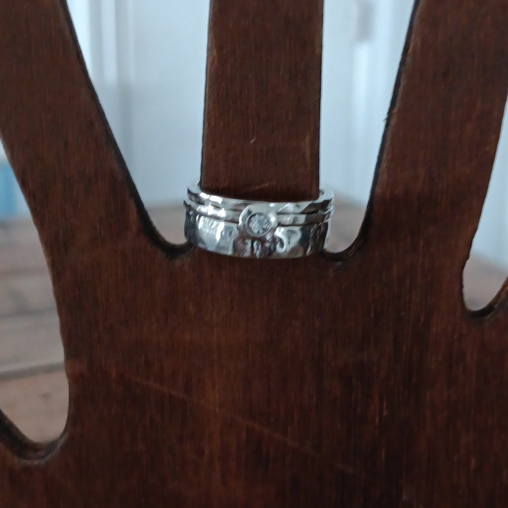 Silpada Hammered Sterling Silver Ring Set